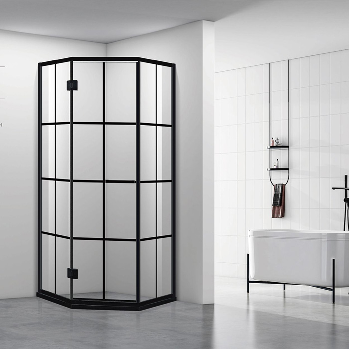 d shaped shower enclosure