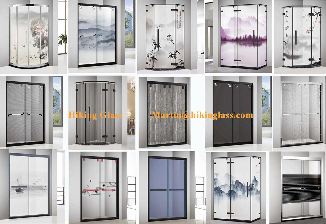 patterned <a href=https://www.hikinglass.com/glass-shower-doors-n.html target='_blank'>glass shower doors</a>