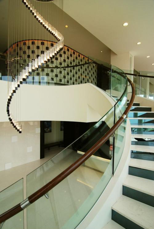 handrails with glass