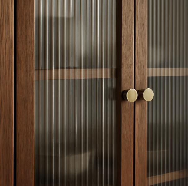 fluted glass cabinets