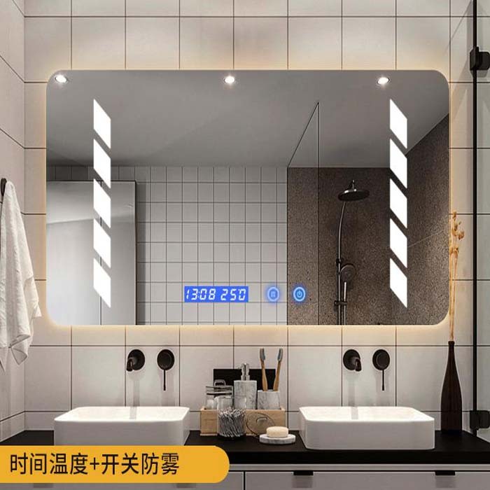 Battery operated illuminated bathroom mirrors with lights and demister supplier HG-RM108