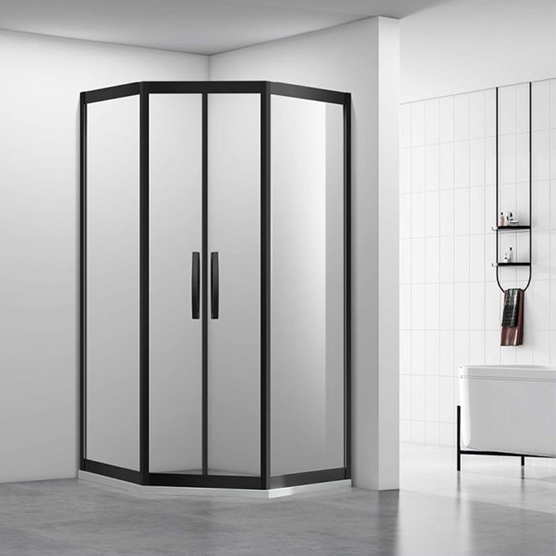 Chinese custom sliding patterned glass shower doors for sale HG-D057