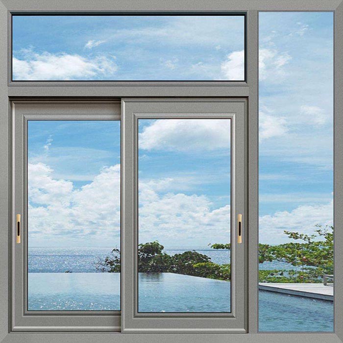 grey aluminium windows aluminum double glazed windows manufacturer HG-AW064 