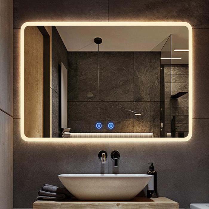 Hot selling led backlit silver oval bathroom mirrors for sale HG-RM043