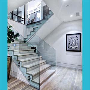 Modern tempered glass stair railing HG-L028 Modern tempered glass stair railing HG-L028