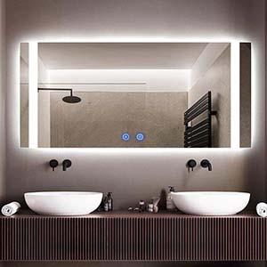 New bathroom square lighted makeup mirror with lights factory from China HG-RM050 New bathroom square lighted makeup mirror with lights factory from China HG-RM050