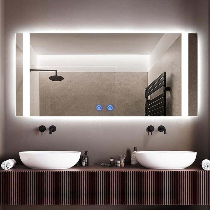 New bathroom square lighted makeup mirror with lights factory from China HG-RM050