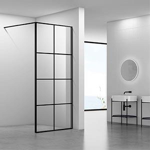 SUS304 black edged shower screen HK-SC003