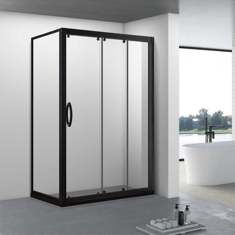 Square shape floating glass shower doors for sale HG-D056