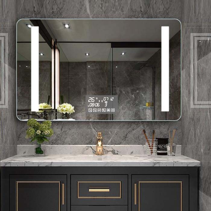Touch light  led bluetooth bathroom mirror supplier in China HG-RM044